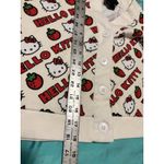 Hello Kitty Dumbgood Sanrio  Strawberries Waffle Knit Cropped Cream Cardigan L Photo 11