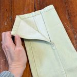 ZARA  split hem Trousers Size 6 light yellow green Photo 6