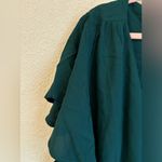 NWT Boutique Dark Green Flutter Sleeve Pleated Peasant Tunic Short Sleeve Top 6X Size 5X Photo 2