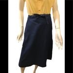Vintage 1970s Sailboat Wrap Denim Skirt Medium Gingham Print Blue Size undefined Photo 7