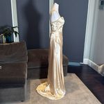 Women’s Full Length Prom Party Dress Criss Cross Straps Leg Slit Size 2 Photo 3