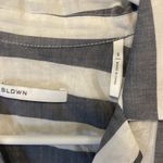 Nordstrom BLDWN shirt! Tie front button up gray and white striped top size small! Photo 1