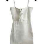 MIOU MUSE | Chic White Crochet Dress Beach Coverup Vacation Size Small Women Photo 0