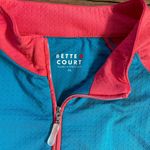 Bette & Court 1/4 Zip Long Sleeve Swing Sunshirt in Blue & Coral Photo 9