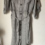 Mimi Chica  Shirt Dress 100%Rayon Black and White Buttoned Tie Front. Size L Photo 3
