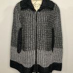 DKNY NWT Jeans sweater cape poncho chunky knit with subtle metallic L Photo 0