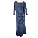 XScape  Boat Neck Long Sleeve Cut-Out Ruched Side Bow Gown Size 14W Photo 2