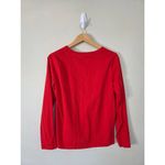 J.Crew Merry Long Sleeve Shirt Red Crewneck Pullover Style Holiday Collector Tee Size L Photo 3