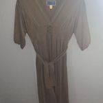 Anthropologie Anthro burning torch olive tie waist midi dress Photo 4