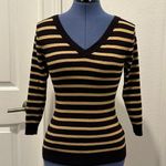 H&M Black and Tan Striped Sweater Photo 0