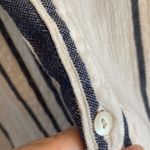 Monsoon  sleeveless button up dress cream colored with‎ navy stripes size M Photo 3