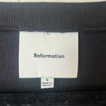 Reformation  Jayden rib Henley Black Long Sleeve Top size S Photo 3