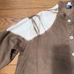 Catherine Bacon Women Silk Corduroy Shirt Tunic M Art Brown Tie Dye Lagenlook Size M Photo 4