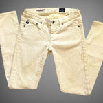 AG Adriano Goldschmied Adriano Goldschmied yellow/white snakeskin super skinny jeans Sz 27R Photo 0
