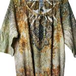 Catherines Womens Crochet Lace Scoop Neck Blouse Boho Artsy Top Size 3X 26/28W Photo 1