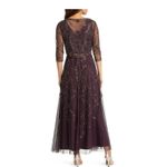 Pisarro Nights Beaded Mesh Gown with Jacket Size 12 Purple Photo 2