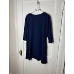 Jude Connally Navy Blue 3/4 Sleeve Short Structured Swing Dress Women's Large Photo 5