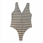 American Apparel NEW Striped Thong Bodysuit Photo 1