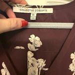 Collective Concepts  Merlot Floral Blouse Sheer V-Neck Burgundy XL EUC Photo 9