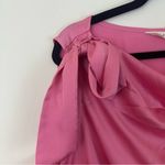 Me by Jennie Carth Barton Bow Blouse Pink Satin Women's Top Size XL Photo 2