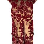 Marchesa Notte Mena Dress red beige size 10 Photo 0
