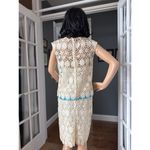 American Vintage Daisy Macrame overlay dress 2 pieces cream blue Photo 5