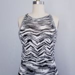 Elie Tahari 🖤 Josie Black and White Striped Halter Cotton Knit Sweater Midi Dress Photo 5