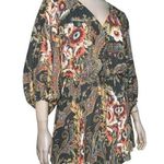 Free People  Size XS Dark Green Mauve Blue White Floral Print High Plains Dress Photo 0