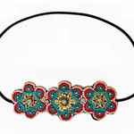 Anthropologie NEW - Colorful Beaded Floral Gold & Rhinestone Headband Headwrap Bohemian Chic Photo 0