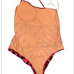 Aerie Tide Dye Pink and Black One Piece one shoulder Swimsuit size large Photo 8