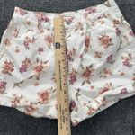 American Eagle American‎ Eagle Mom Short Womens 8 Cream Pink Floral Denim High Waist Cuffed Photo 9