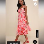 Lulus Impeccable Aura Pink Paisley Print Cutout Buckle
Midi Dress
 fall casual Photo 5