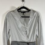 Maje  Shirt Skirt Dress Gray‎ And Black Plaid Women’s Size 2/medium Office Classy Photo 2