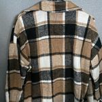 Brown Multicolored Plaid Shacket Size Medium Photo 4