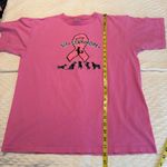 Anvil Breast Cancer Awareness Pink T Shirt Dog Themed Size Large Cotton Sit Stay Hope Photo 3
