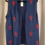 Lane Bryant NWT Navy Sweater Vest with Red Details Photo 0