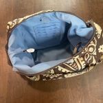 Baggallini  Floral Crossbody Bag Brown and Cream Nylon Blue Lining Pockets Zipper Photo 8