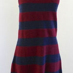 Loft Ann Taylor Navy Blue Red Striped Sleeveless Knit Sweater Dress Size… Photo 0