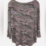 Market & Spruce Camo Print Soft Knit Top | Size Large Photo 1
