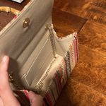 Woven Style Hand Bag or Crossbody Purse. Crochet with wooden handle. Orange Photo 2