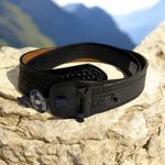 Duty man Police Equip. Woven Leather Belt Cop Black Size 58 Thick Photo 1