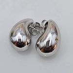 Silver Tone Tear Chucky Drop Earrings Brand New On Card In Packaging Photo 2