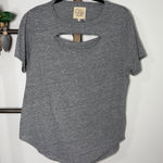 Chaser Grey Cutout Short Sleeve T Shirt Womens Size Large Gray Photo 0