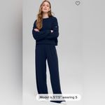 Alo Yoga NWT Muse Wide Leg Pants Navy Blue Relax Fit Size S Front Pockets Photo 3