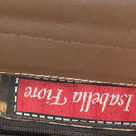 Isabella Fiore  Vintage-Look Brown Teal Floral Beaded Top Handle Bag Clutch Photo 4