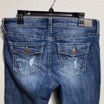 Daytrip  Womens Blue Denim Cropped Jeans Distressed Pockets Button Fly Size 31 Photo 2