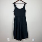A New Day Dress Women XL Black Midi Sleeveless Ribbed Tank Pockets A-Line Summer Photo 7