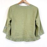 Dressbarn Blazer Womens 14 Sage Green Linen Floral Embroideries Career Business Photo 1