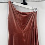Jenny Yoo Cybill One Shoulder English Rose Rust Velvet Maxi Dress Gown Size 10 Photo 6