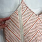 Mystree  women’s orange peach white striped embroidered lined mini summer dress S Photo 1